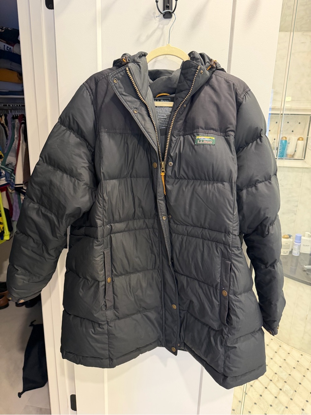 L.L. Bean Women's Black Hooded Puffer Coat